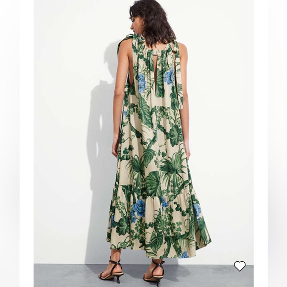 & Other Stories Gathered Sleeveless Midi Dress - Size 12 - Picture 4 of 9